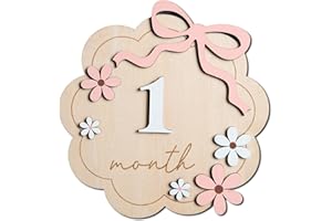 HONOCOOLS Baby Monthly Milestone Sign,1-12 Monthly Baby Milestone, Month Milestone Baby Girl, Baby Months Milestone, Newborn Photography Props Double-Sided (B11)