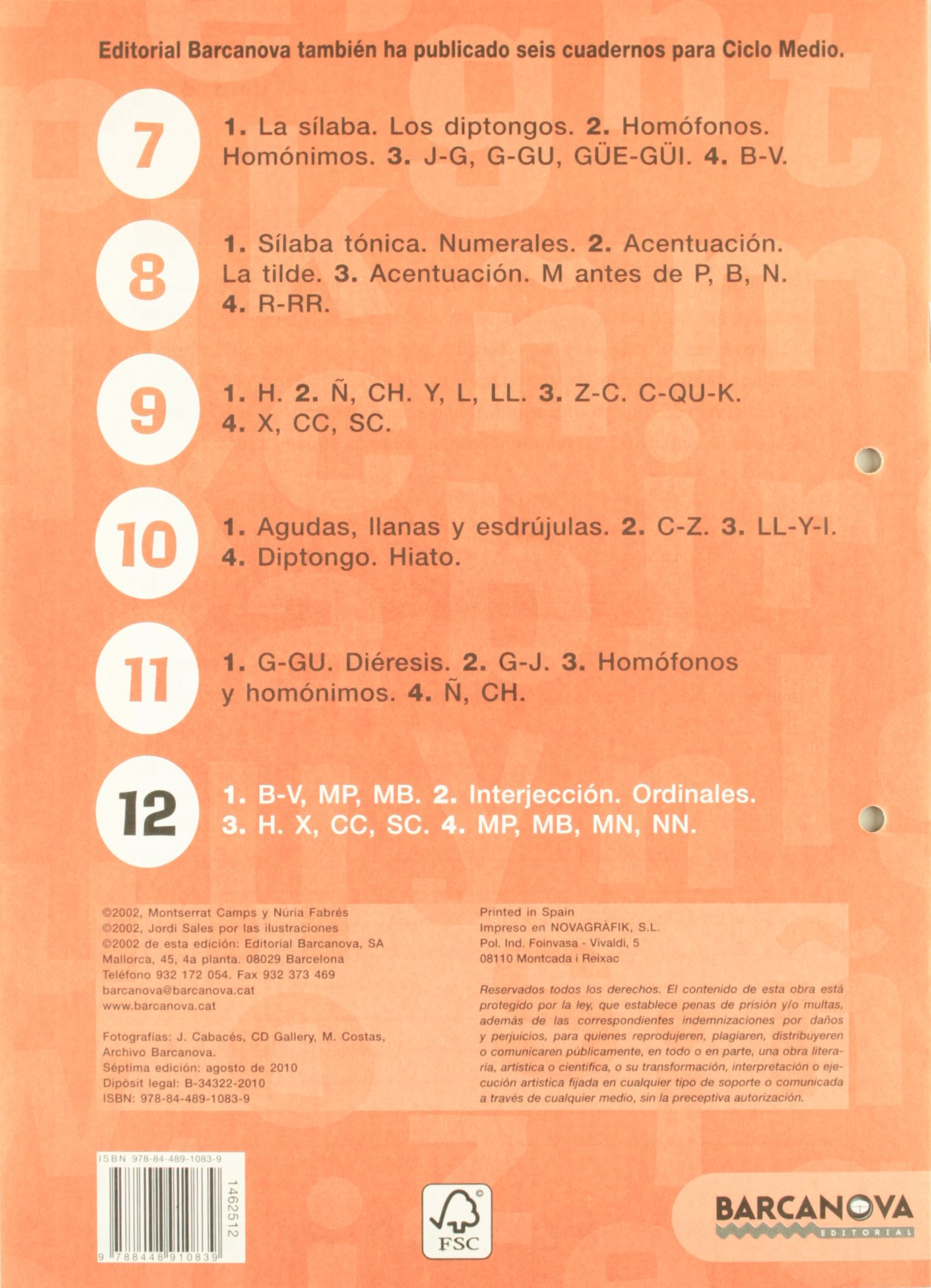 Cuaderno De Ortografia 12 Lengua Castellana Materials Educatius Cicle Superior Llengua Castellana 9788448910839 Amazon Es Camps Mundo Montserrat Fabres Bis Nuria Sales Roqueta Jordi Libros