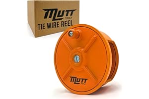 Mutt Tools Aluminum Tie Wire Reel with Belt Loops – Fits 12–18 Gauge Tie Wire Rolls Up to 3.5 lbs – Lightweight Dispenser for