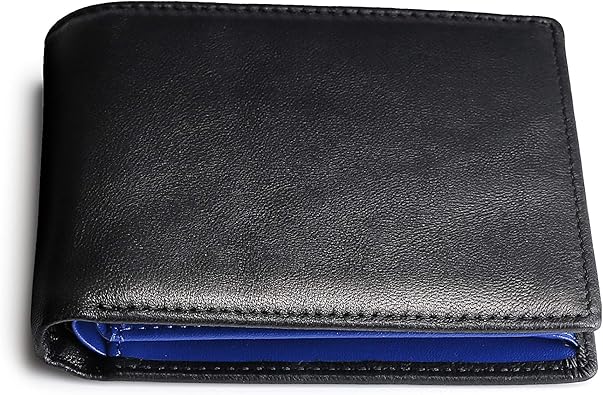 Amazon メンズ財布 ウォレット 二つ折り 本革 レザー カード収納 小銭入れ コインポケット 大容量 Rfid プレゼント 高級感 ブルー Swallowmall 財布