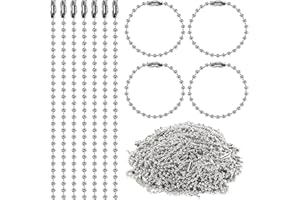 300 pcs 3.9 in Ball Chains Keychain Tag Keychain Ball Chain Bulk,Beaded Chain Connector Chains for Keychains,Dog tag Chain Ke