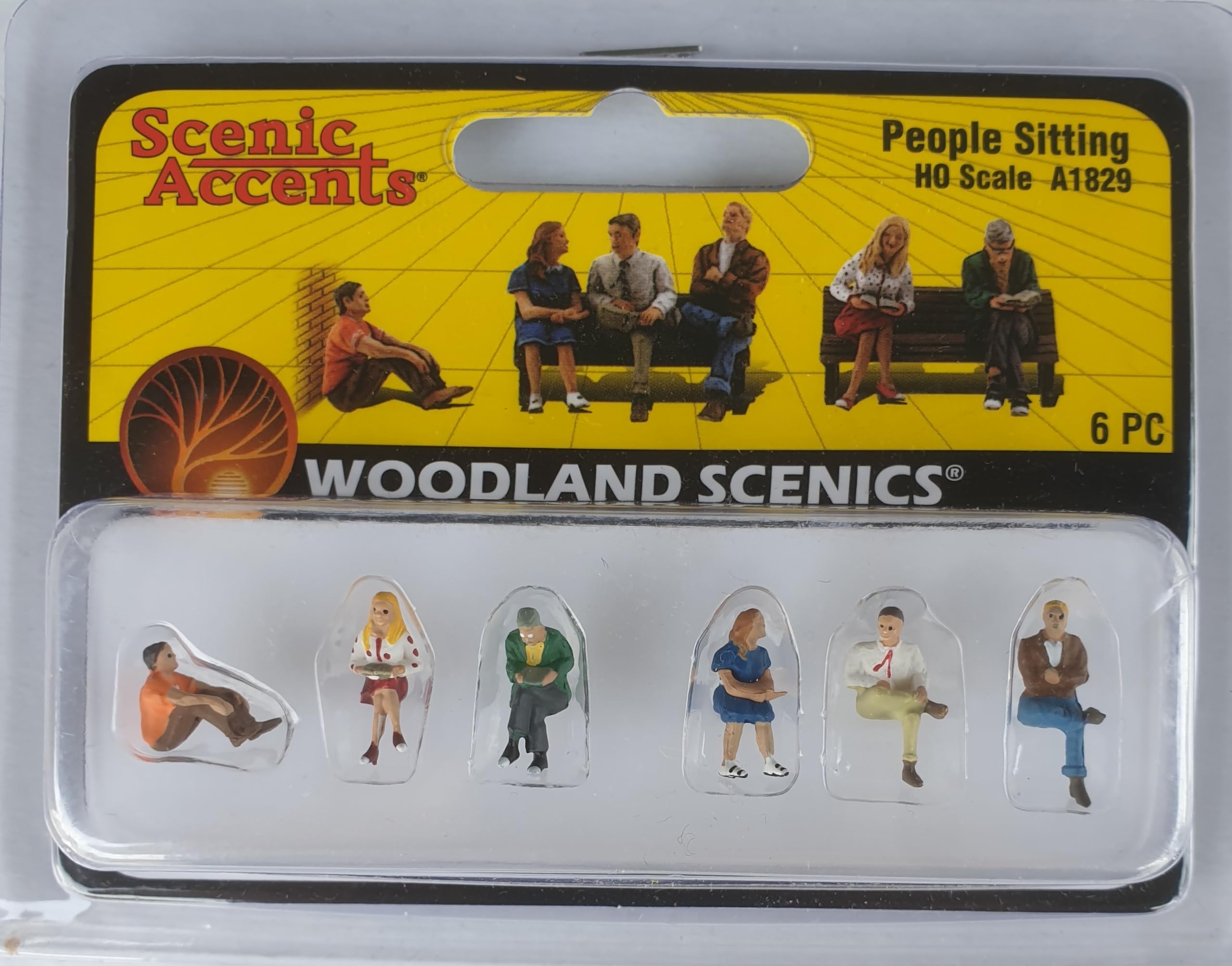 Woodland Scenics A1829 Sitting People Passengers Figures Track H0 HO 1:87 People Sitting
