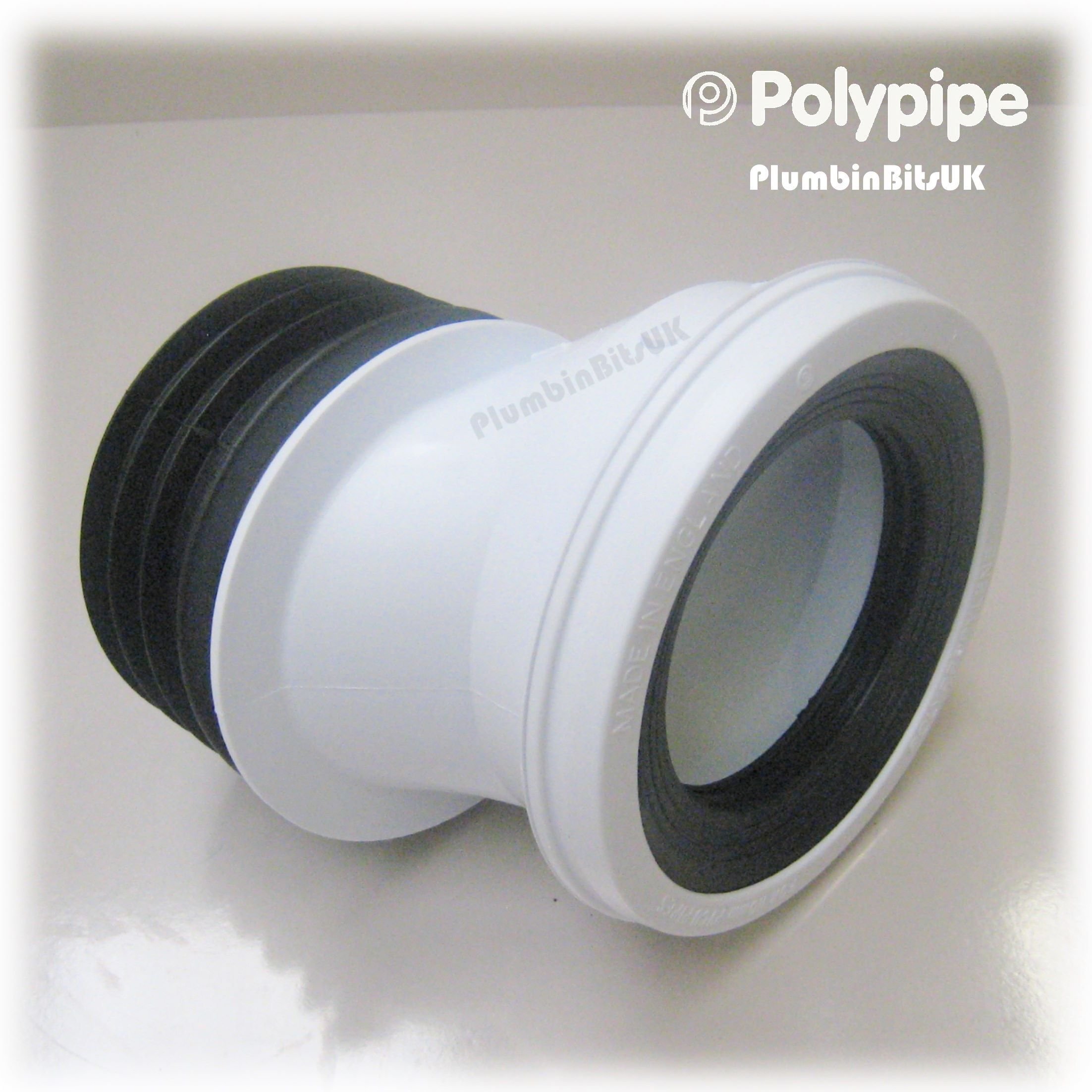 Polypipe Kwickfit 4" 110mm Offset 40mm Down WC Toilet Pan Connector White SK52
