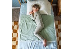 SNUGGLEKID Bed Wetting Pads Toddlers, Reusable Washable Waterproof Baby Potty Training Mattress Pee Pads Sheet Protector Kids 5 Absorbent Layers Exclusive No-Slip Side Flaps 39"x 29" Size Fits Twin Sage