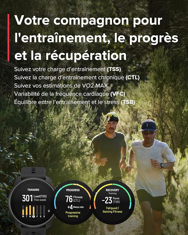 Race S Montre Sport Femme Homme, Tracker d'Activités GPS Running, Bi-Band GNSS, Carte Hors Ligne, Écran Tactile AMOLED, Smartwatch Cardiofréquencemètre Podomètre Altimètre, 13 Jours d'Autonomie