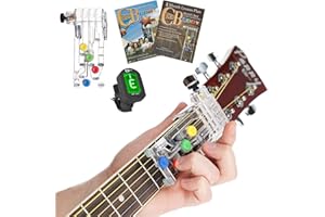 ChordBuddy “MADE IN THE USA” - Guitar Learning with Songbook, Lesson Plan, Video Tutorials, Right Handed ChordBuddy, and Tuner- for Acoustic Guitars only