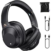 Lavales Bluetooth 5.2 Hybrid Active Noise Cancelling Headphones for Airplane Travel, 90H Playtime Wired and Wireless Over Ear ANC Headset for Adults, Android, Home Office