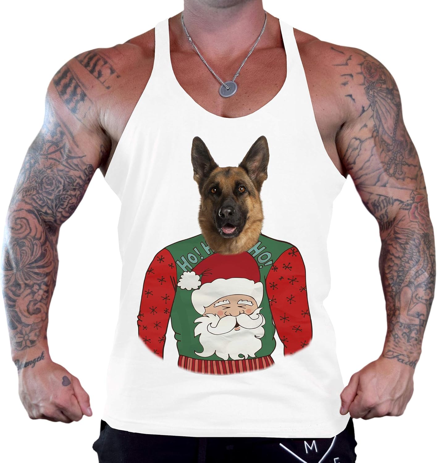 german shepherd in a sweater