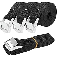 IronBuddy 6.5' x 1" Tie Down Straps Lashing Straps Black Nylon Heavy Dust Cargo Tie Down Straps with Zinc Alloy Lock…