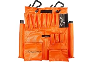 SERABETTO Lineman Tool Board, Aerial Apron with Magnet, 16 Pockets, Orange Vinyl, Tool Organizer for Bucket Truck
