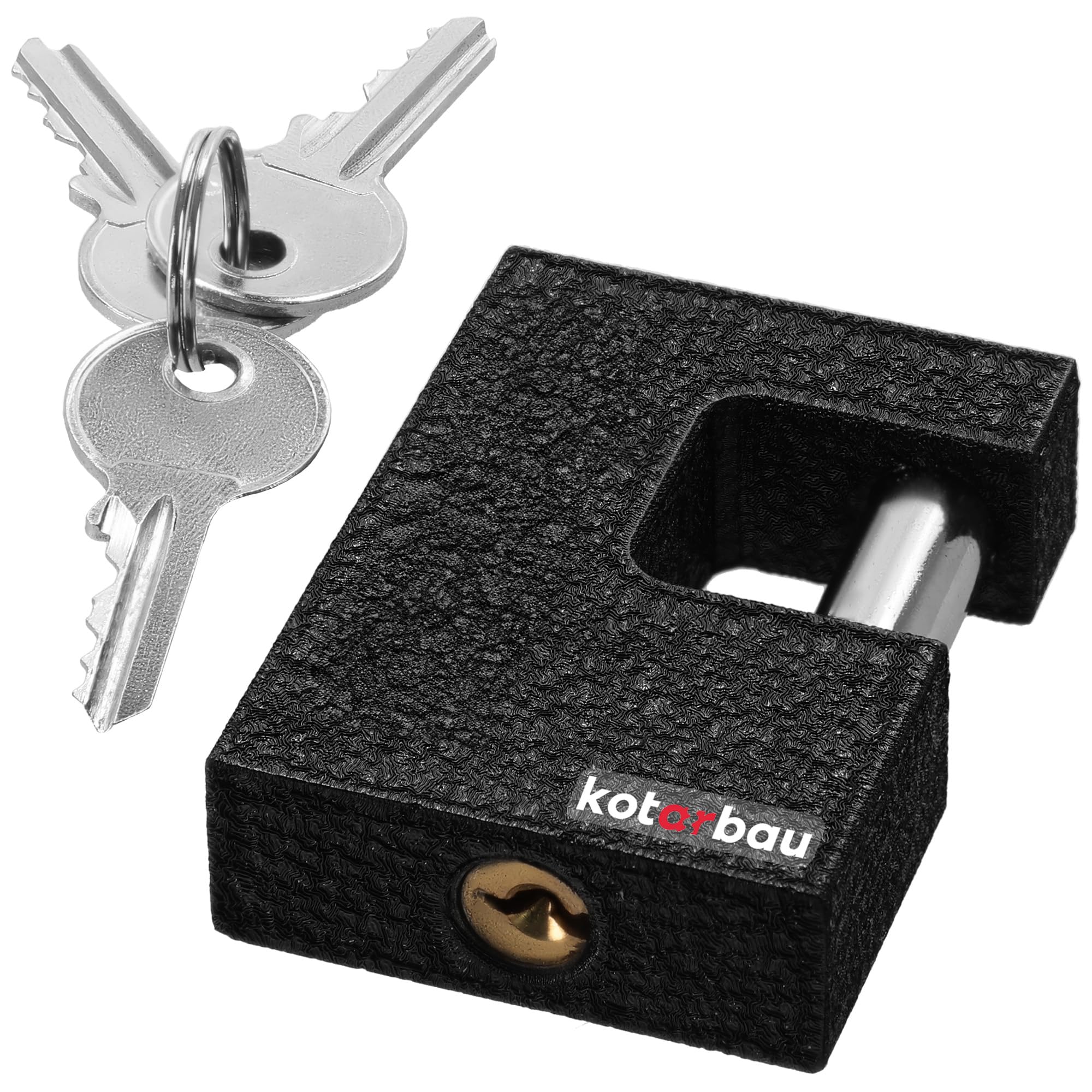 KOTARBAU® Cast Iron Padlock 60 mm Monoblock Padlock with Bolt Burglary Protection U-Lock Hardened Solid Lock