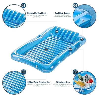 Buy Inflatable Pool Floats Boat For Adults And Kids Blow Up Tanning Pool Raft Tub With Inflatable Pillow For Family Outdoor Garden Backyard Summer Water Party 81 X 53 Online In Vietnam B092zmppgq