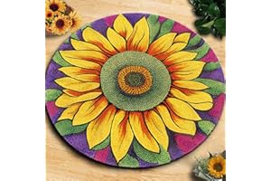 YAKOLECI Latch Hook Kits for Adults, Color Printed DIY Rug Carpet Needlework for Home Decoration Festival Gift 20" X 20" (Sunflower)