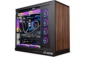 KOTIN Prebuilt Gaming PC RTX 5070 12GB, Ryzen 7 9700X, 32GB DDR5, 1TB SSD | 11.3in Smart Display, 850W 80+ Gold PSU, 360mm Liquid Cooler, WiFi 7, 1440p 4K ARGB Windows 11 Gaming Desktop Computer