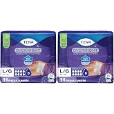 TENA Overnight Protection Incontinence Underwear, Women, L 45-58in, 11 ct (Pack of 2)