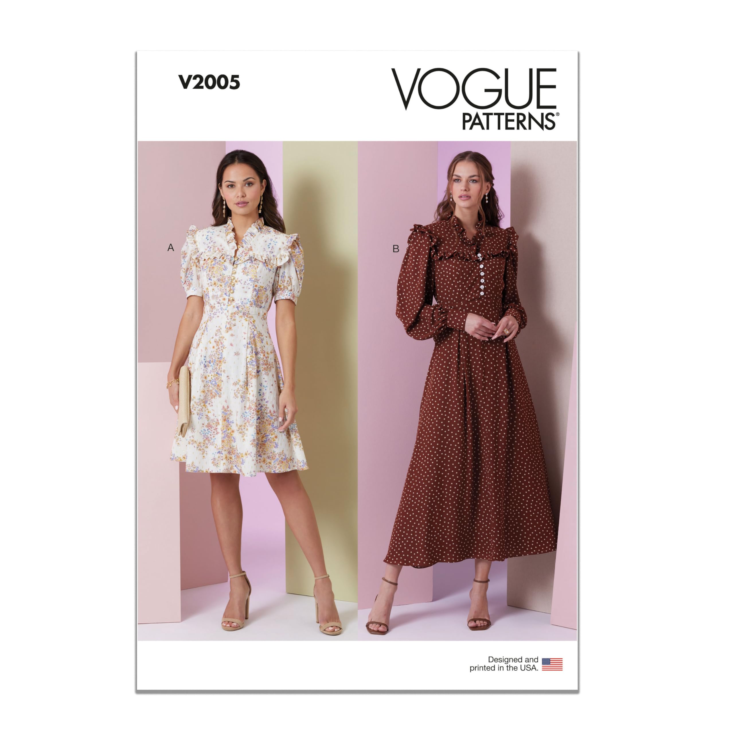 Vogue V2005U5 Misses' Dress in Two Lengths with Sleeve Variations U5 (16-18-20-22-24)