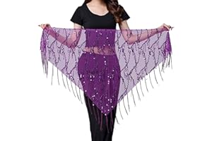 Wuchieal Women's Belly Dancing Belt Colorful Waist Chain Belly Dance Hip Scarf Belt