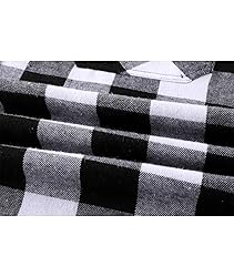 ZITY Men's Flannel Hoodie Shirts Casual Button Down