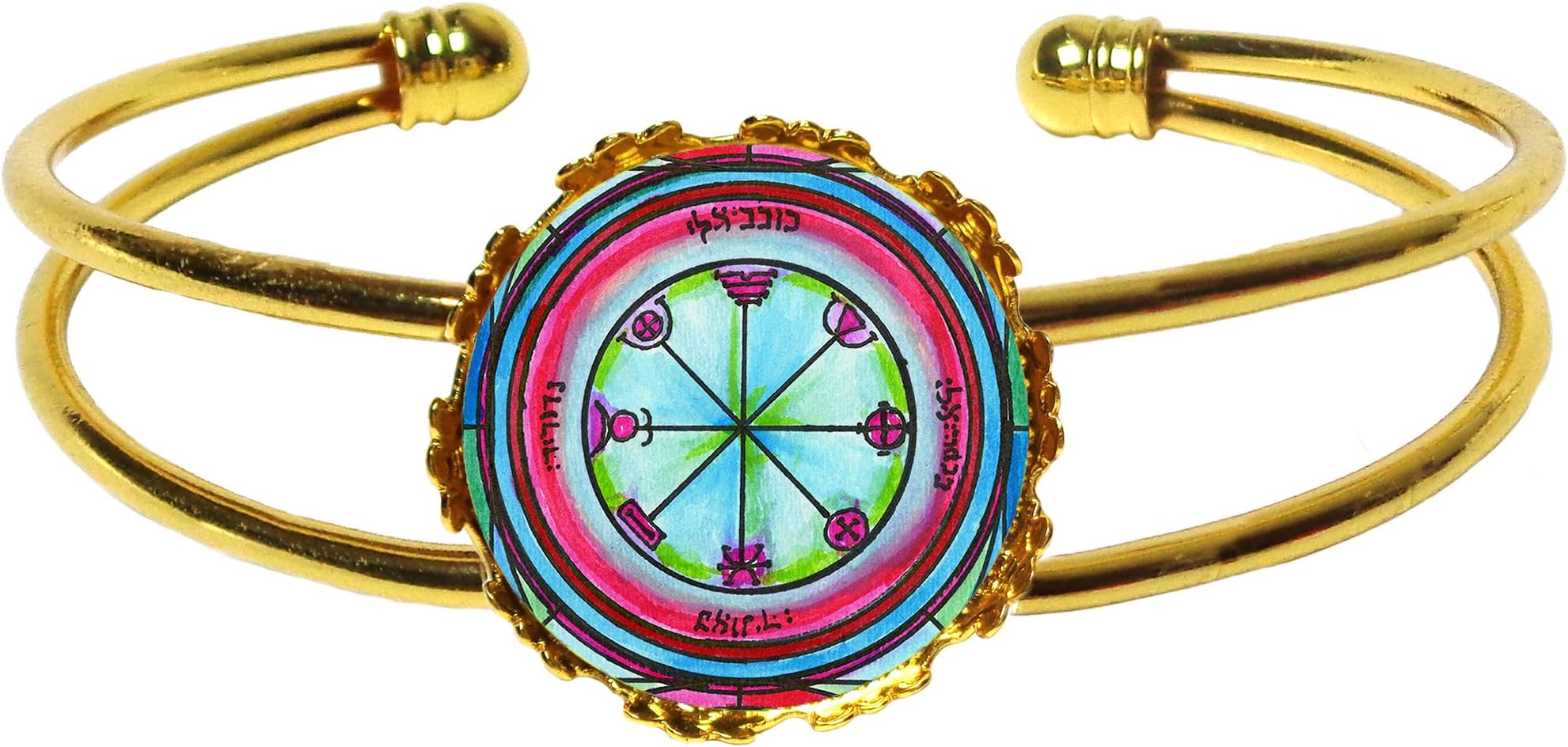 Solomons 3rd Mercury Seal to Bless Writers Gold Cuff Bracelet