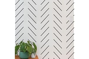 PINKIPO®, Simple Herringbone, (16"x40") XL Stencil, Large Wall Stencil, Modern Geometric Wall Stencils for Painting, Stencils for Walls, Chevron Wall Stencil Pattern