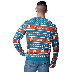 FOCO Standard NFL Big Logo Ugly Sweater, Team Color