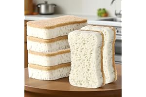 6 Count Non-Scratch Dish Sponges Kitchen, Cleans Fast Without Scratching, Dual Sided Kitchen Sponges, Long Lasting Cleaning S