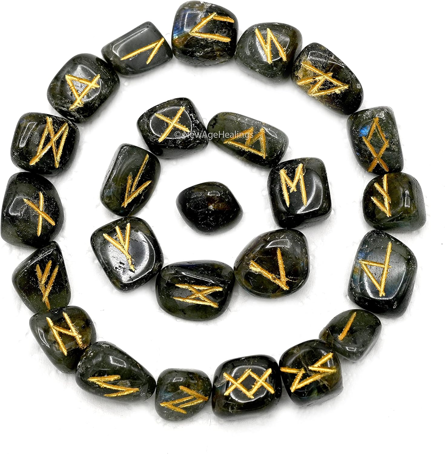 Indoor Fountains & Accessories - Labradorite Runes Crystal Runes Set of 25 Engraved Rune Stones with Runes Book PDF