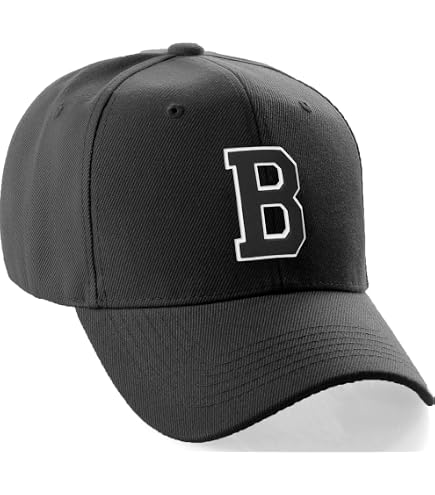Custom Hat A to Z Initial Letters Classic Baseball Cap, Black Hat