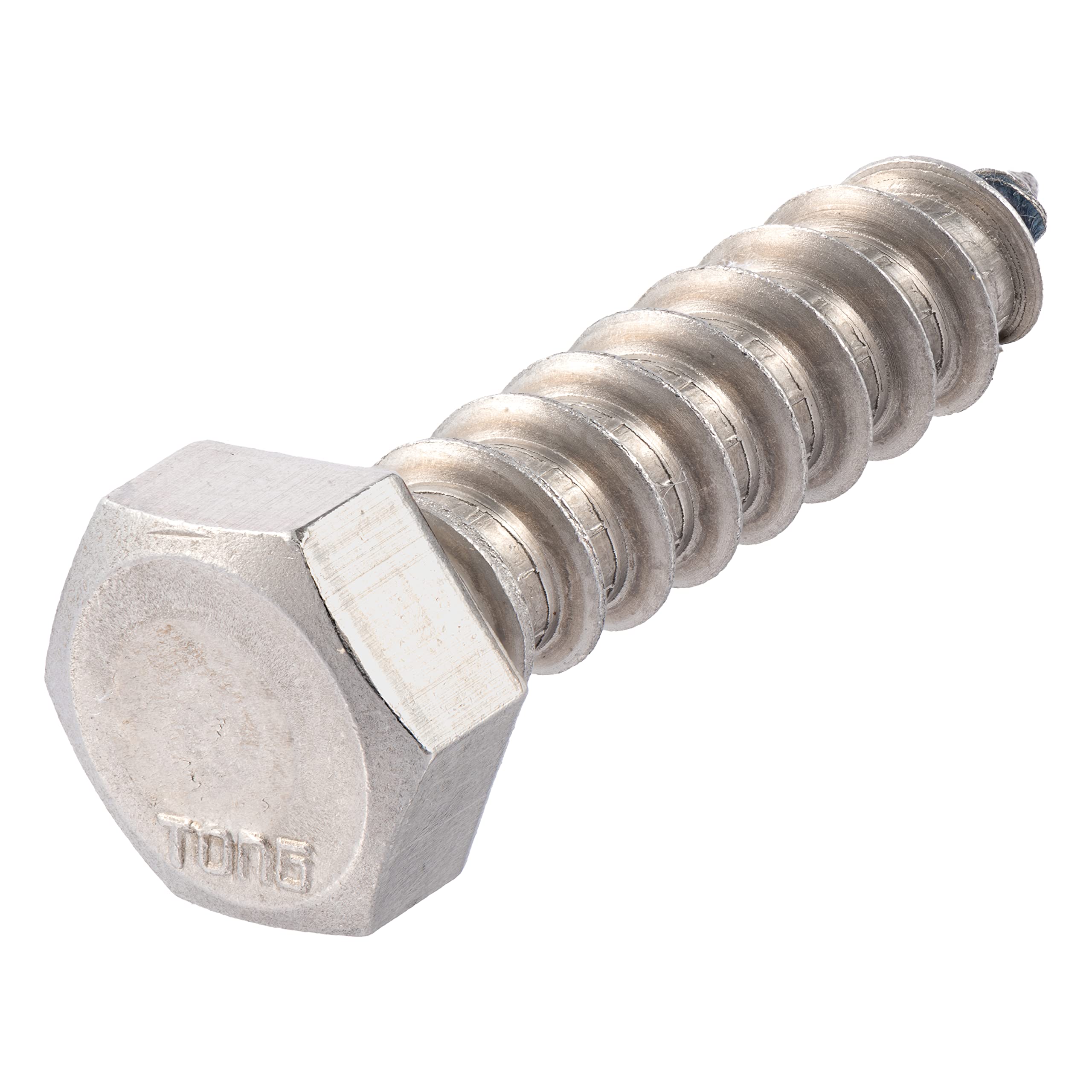 Photo 1 of 3/8 x 1-1/2 Stainless Lag Bolt (25-Pack) 18-8 Stainless Steel, Heavy Duty Hex Wood Lag Screw, ASME B18.2.1 Commercial/Industrial Grade by Makers Bolt