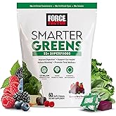 Force Factor Smarter Greens Superfood Chews, Greens and Superfoods with Probiotics, Antioxidants, and Fiber, Greens Supplement to Support Digestion, Nitric Oxide, and Energy, 60 Soft Chews
