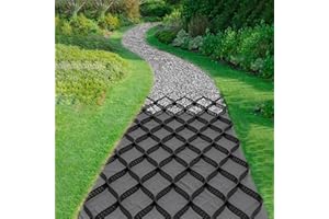 MIWOOYY 2" Thick Gravel Ground Grid 6.5ft x 33ft - Geo Grid Driveway Stabilization Grids, Gravel Retainer Grid 1885 LBS Per Sq ft, Geocell Geogrid for Walkway Driving RV Parking Slopes and Garden