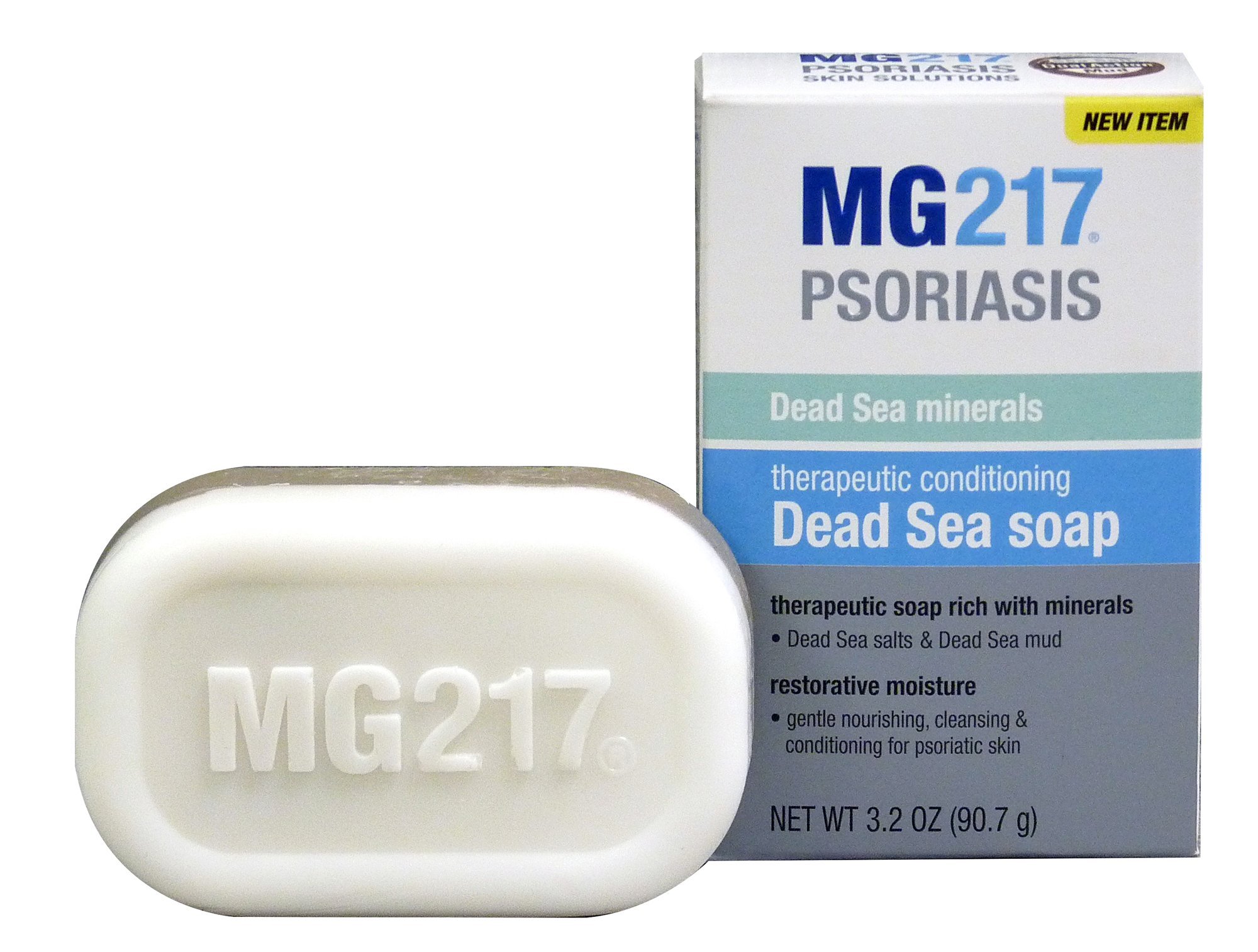 MG217 Psoriasis Dead Sea Mud and Salt Dual Bar Soap with Aloe and