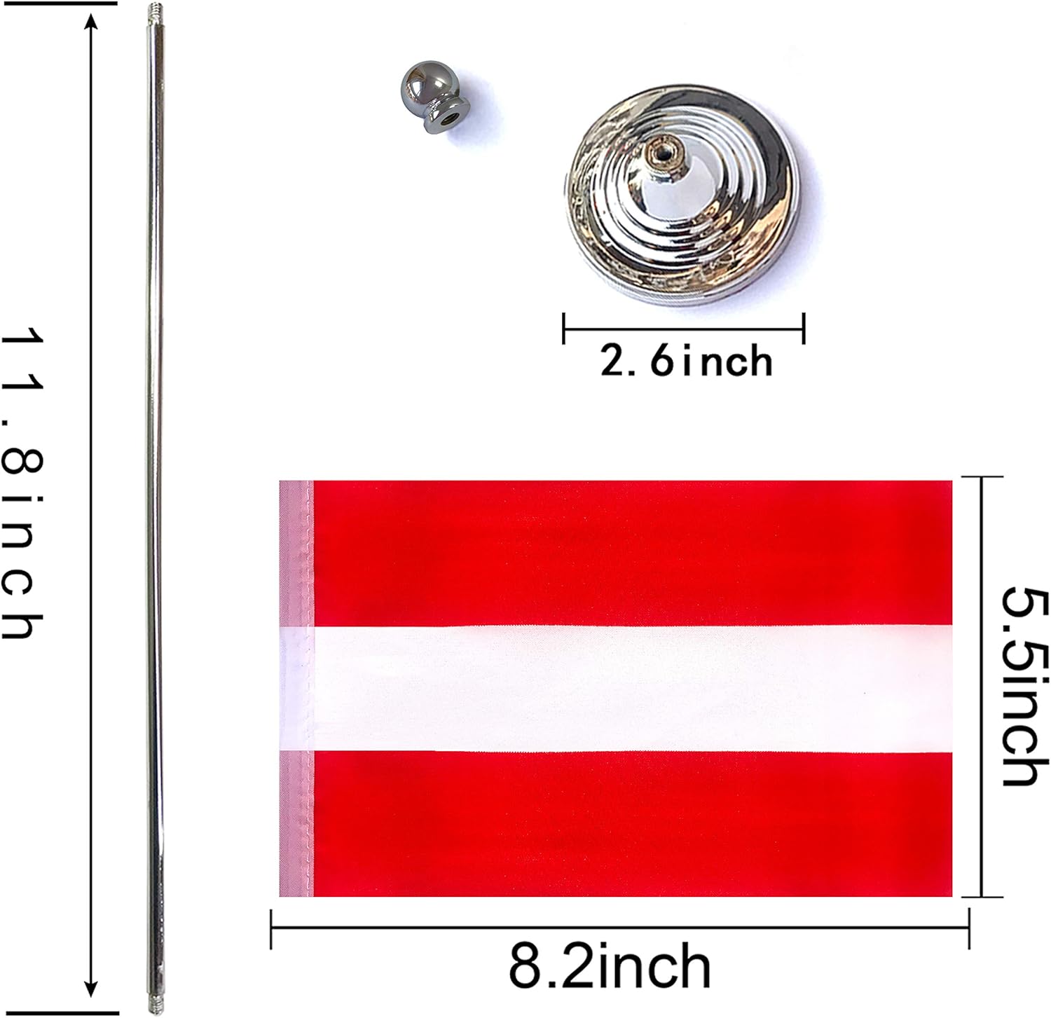 WEITBF Austria Desk Flag Small Mini Austrian Office Table Flag with Stand Base,Austrian Themed Party Decorations Celebration Event,2 Pack: Garden & Outdoor