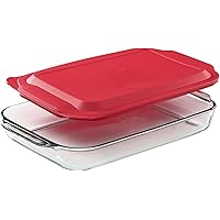 Pyrex 4.8-qt Oblong Baking Dish with Red Lid