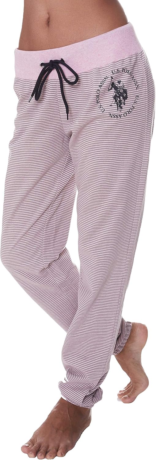 U.S. Polo Assn. Essentials Womens French Terry Jogger Lounge Sleep Sweatpants Pajamas: Clothing