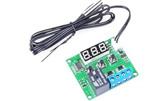 KNACRO DC 5V 12V 24V Blue Green RED Digital Display Temperature Control, Precision Temperature Controller, Temperature Control switches, Miniature Thermal Control Plate (DC 5V, Green)