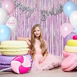 GREATRIL Pink Tinsel Curtain Backdrop 3.2 ft x 8.2 ft Pack of 2 view 7