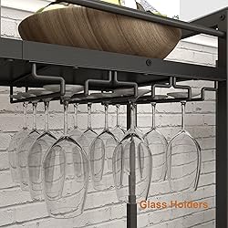 LAATOOREE Bar Cart, Two-Color Home Bar Serving