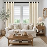 MRTREES Blackout Curtains 66 Drop 2 Panels Biscotti Beige Eyelet 46x66 in view 7