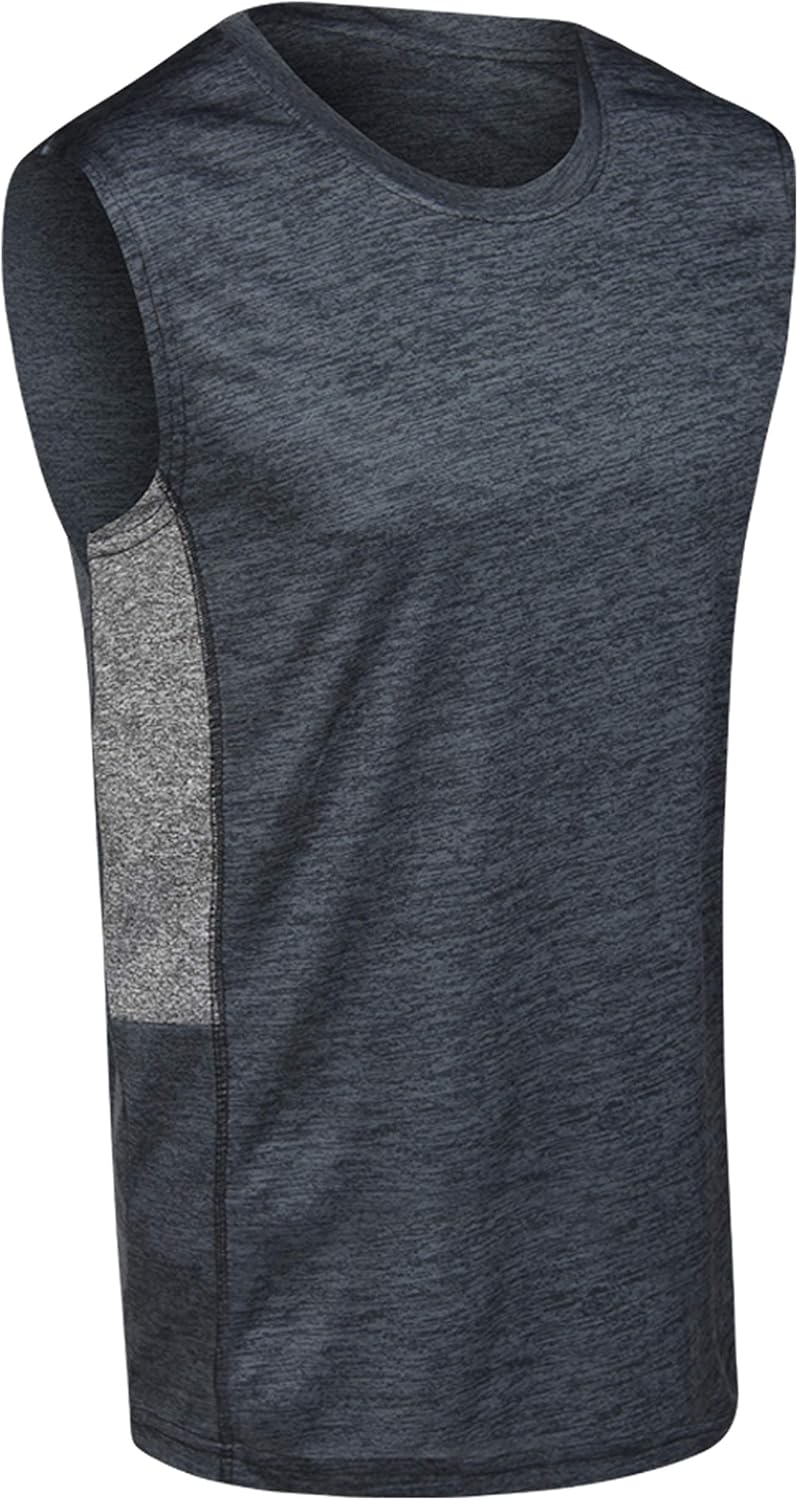 5 Pack: Men's Dry-Fit Active Athletic Tech Tank Top - Workout & Training Activewear: Clothing