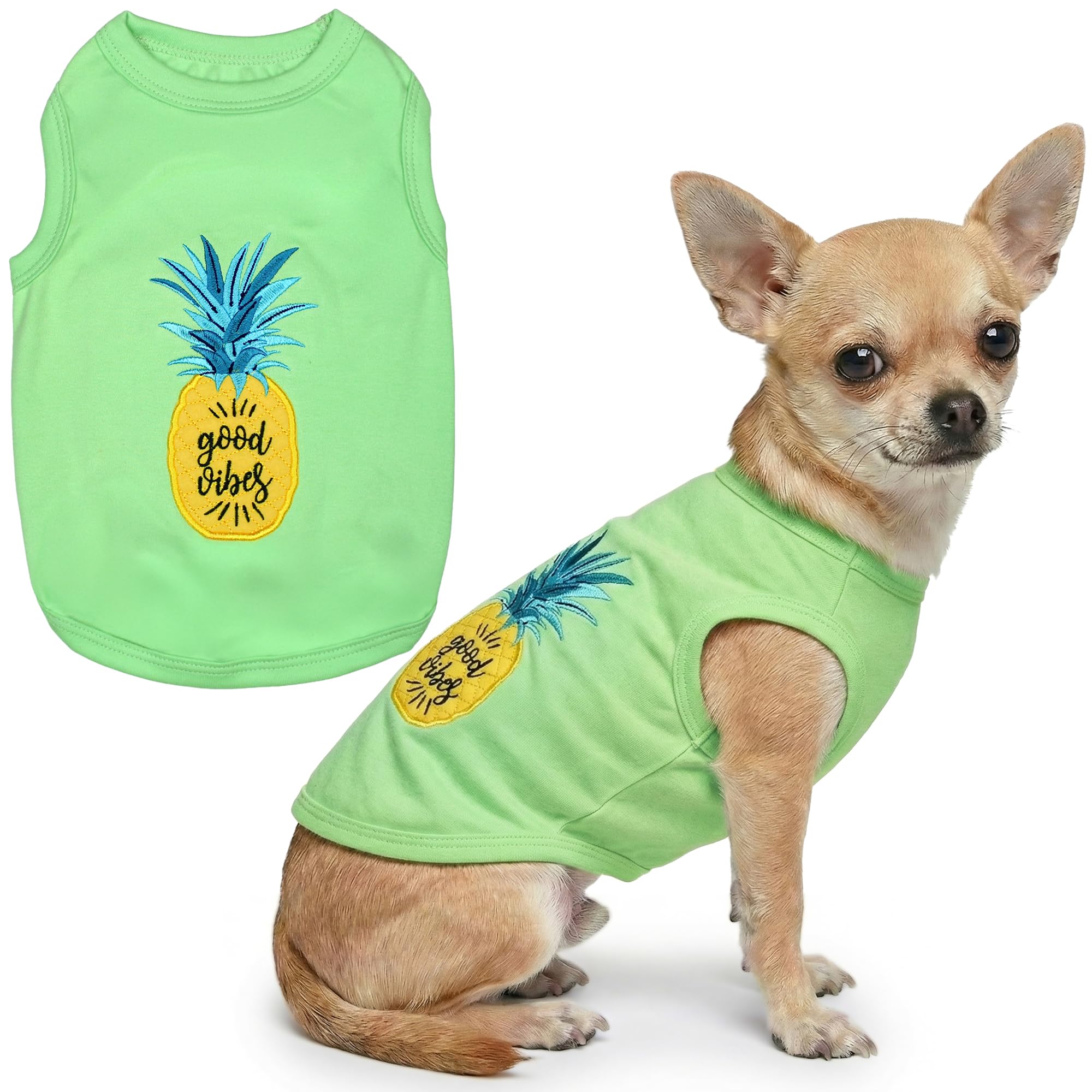 Parisian Pet Pineapple Dog Cat Clothes Tee Shirts Dog T-Shirt, S