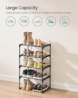 SONGMICS 4-Tier Shoe Rack Storage Organiser Metal Upright or Inverted view 4