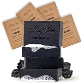 Mary Case Activated Charcoal Bar Soap Set of 4 | Natural Soap with Olive &amp; Coconut Oils | Vegan Bath Soap for Men &amp; Women | Deep Cleansing, Detoxifying Pores &amp; Removing Impurities