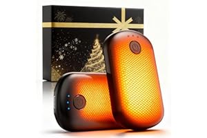 FOVENDI Pocket Size Hand Warmers Rechargeable 2 Pack, 6000mAh Electric Hand Warmers for 24H Safe Heat, 3 Settings Fast Heating Handwarmers Up to 131℉ for Christmas, Outdoor, Golf, Hunting, Camping Accessories