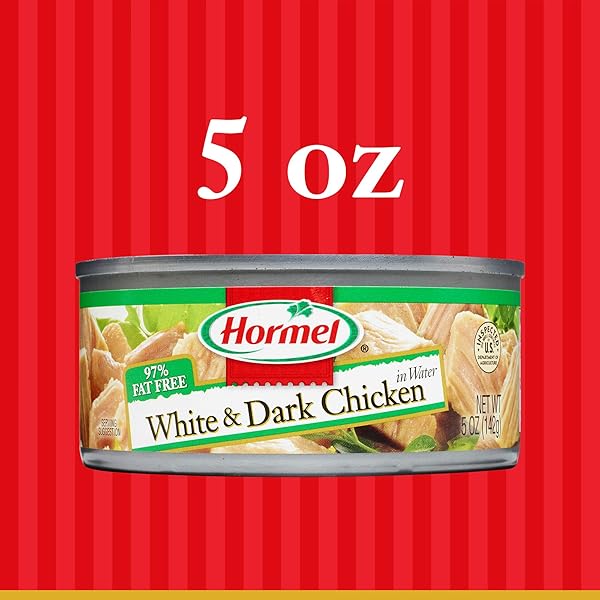 HORMEL CANNED WHITE AND DARK CHUNK CHICKEN, 5 OUNCE (PACK OF 12)