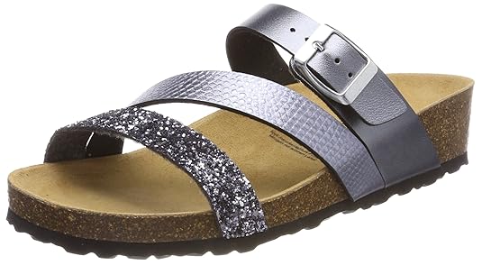 Lico Damen Natural Glitter Pantoletten