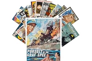 PIXILUV Vintage PostCards 24 pcs War Ships and Planes WWII Vintage Military Movie Posters Ads