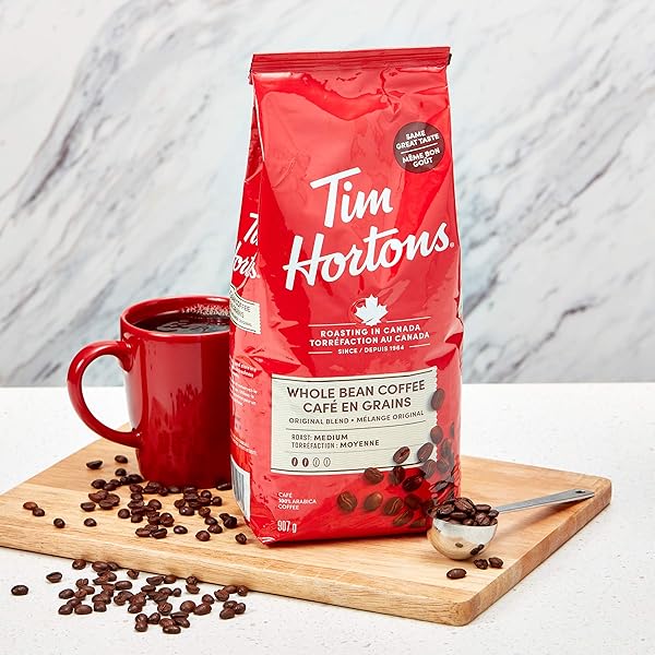 TIM HORTONS WHOLE BEAN COFFEE, 907G (2LB) BAG {IMPORTED FROM CANADA}
