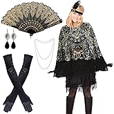 ZhouBoat 1920s Flapper Accessories Set for Women, Roaring 20s Accessories Flapper Shawl Outfits for Halloween Cosplay Costume