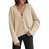 ATHMILE Oversized Cardigan Sweaters for Women Lightweight Button V-Neck Casual Open Front Knit Fall Outfits 2026